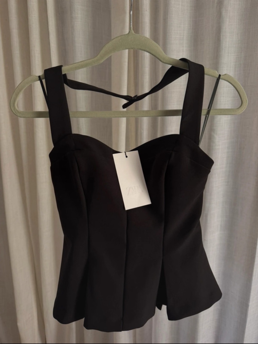 Zara NWT Black Structured Bustier Camisole
